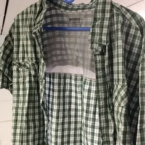 Wolverine Green Plaid Fishing Polo
